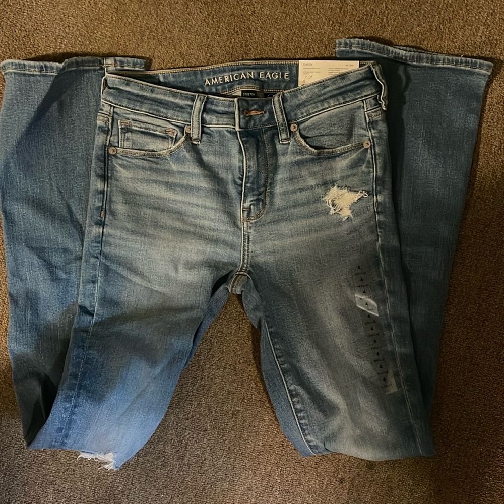 American Eagle High Rise Skinny Kick Bootcut Jeans